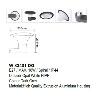 Outdoor Light W-83401-DG 