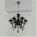 Ramadan Special Crystal Chandelier Candle Pendant Light 8012/6 Clear/ Black with LED Bulb 