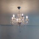 Ramadan Special Crystal Chandelier Candle Pendant Light 8012/6 Clear/ Black with LED Bulb 